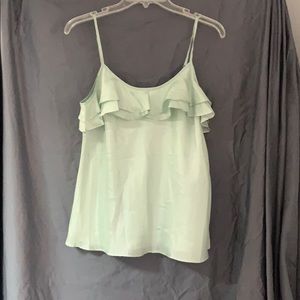 Kenar sea form green 100% silk tank top.